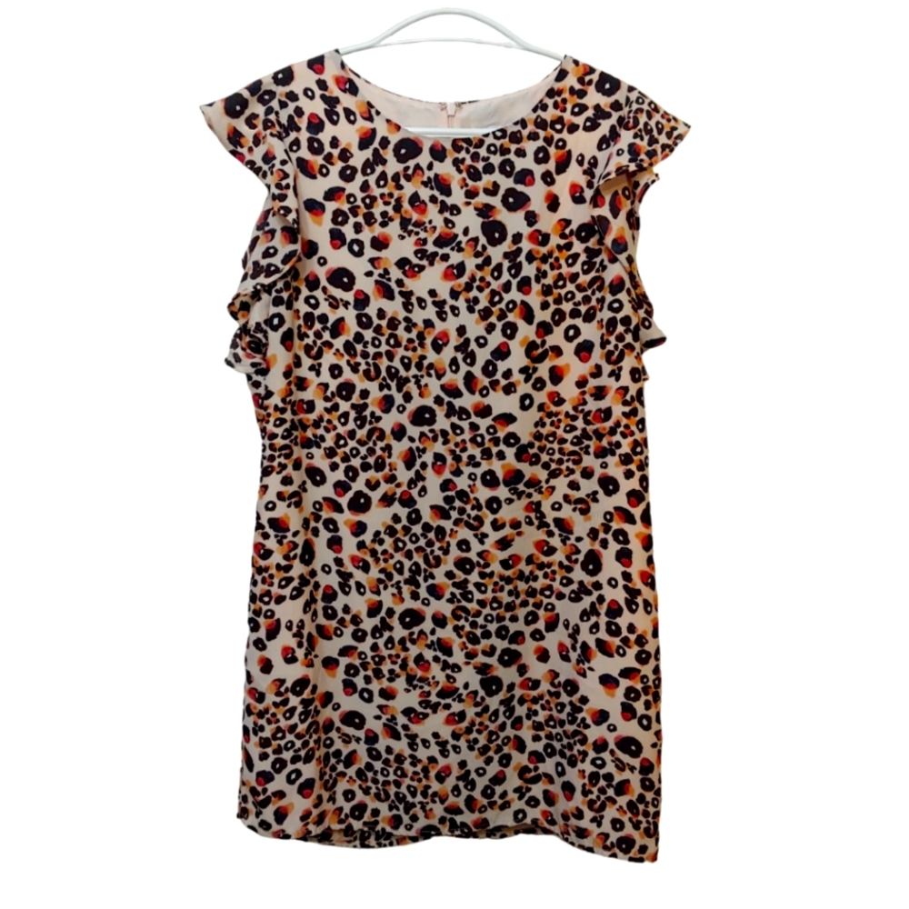 Cupcakes And Cashmere Leopard Print Shift Dress Size S